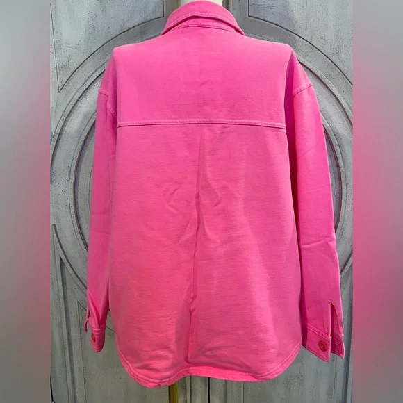 Good American Pink Textured Shacket NWOT- - Picture 3 of 6